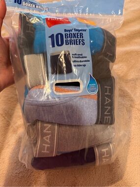 Hanes Boys Tagless Boxer Briefs Pack - Blue, Gray, Black